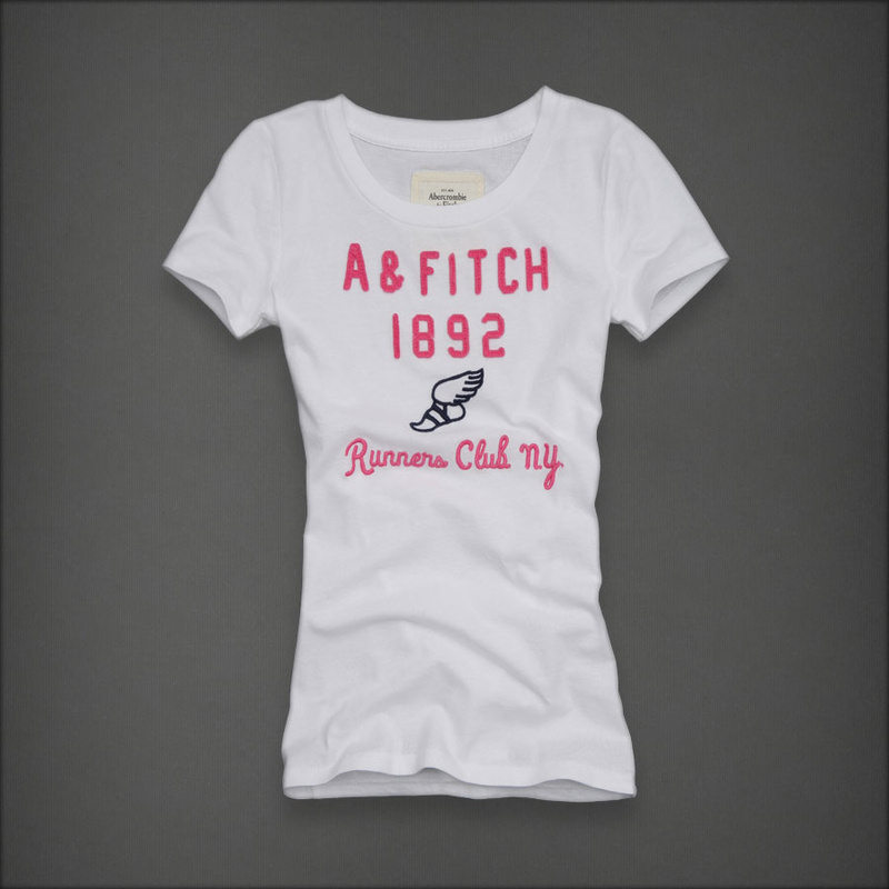 Abercrombie Fitch Mujeres De Cuello Redondo Corto Remera AF8218